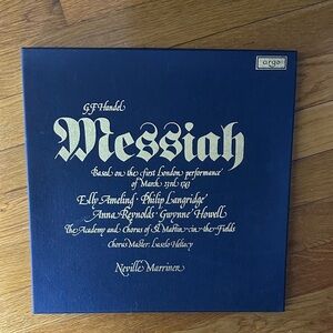 Neville Marriner 3-Disc, Messiah, 12" Vinyl 3xLP Boxset Vinyl Record
